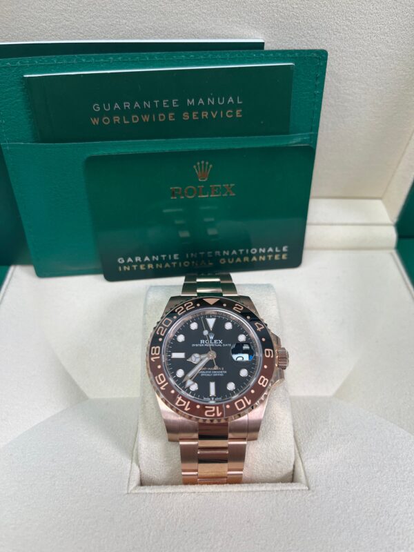 Rolex GMT-Master II 18K Everose Rose Gold - "The Rootbeer" - Black and Brown Bezel - Oyster Bracelet (Ref# 126715CHNR) - Image 3