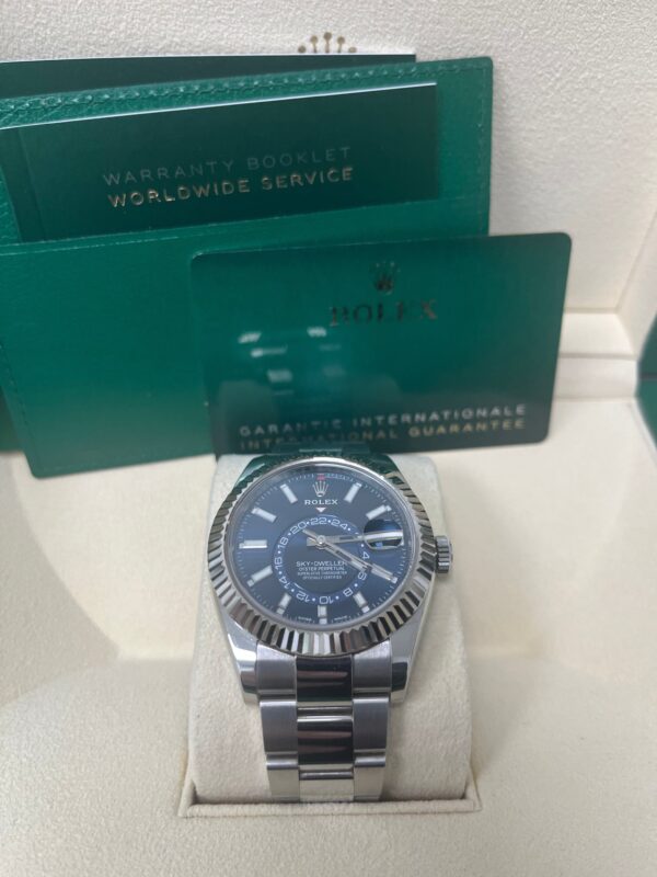 Rolex Sky-Dweller White Rolesor - Blue Index Dial - Oyster Bracelet (Ref# 326934) - Image 4