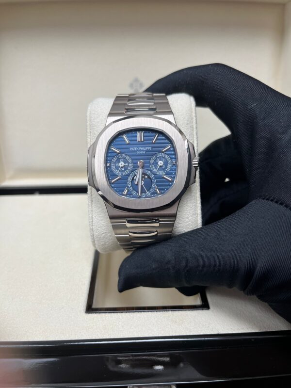 Patek Philippe Nautilus Perpetual Calendar Sunburst White Gold/ Blue Dial (Ref#5740/1G-001) - Image 12