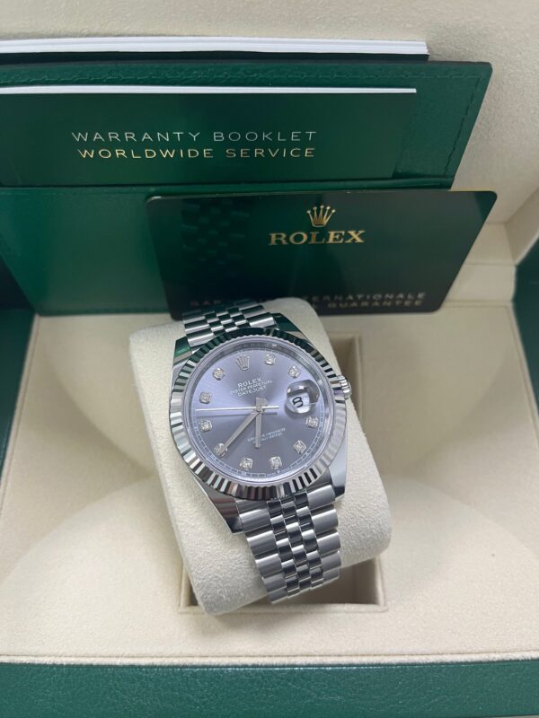 Rolex Datejust 41-18K White Gold & Steel - Dark Rhodium Diamond Dial - Jubilee (Ref # 126334) - Image 9