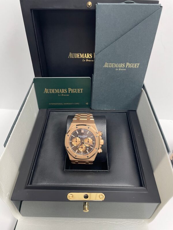 Audemars Piguet Royal Oak Selfwinding Chronograph/ 18K Rose Gold/ Brown Dial/ Rose Gold Sub-Dials (Ref#26331OR.OO.1220OR.02) - Image 2