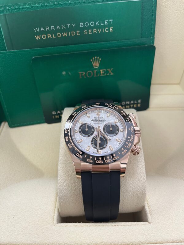 Rolex Daytona Everose Gold Cosmograph Daytona 40 Watch Meteorite Black Index Dial Oysterflex 116515ln - Image 2