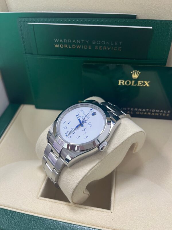 Rolex Steel Milgauss Watch Green Crystal - 116400GV Custom Mad in time Dial - Image 7