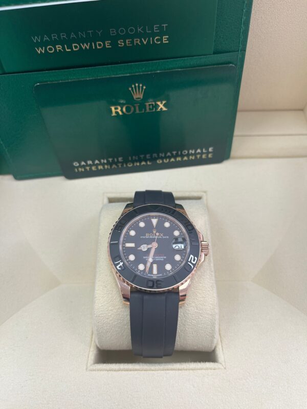 Rolex Yacht-Master 37mm Rose Gold - Black Dial - Oysterflex Strap (Ref# 268655) - Image 5