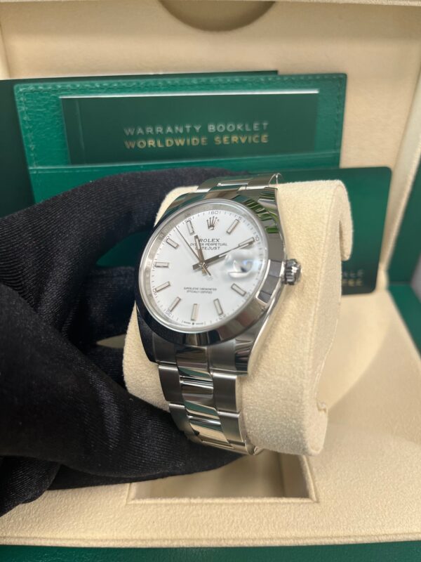 Rolex Datejust 41mm Oyster Bracelet Steel White Index Dial Reference # 126300 - Image 11