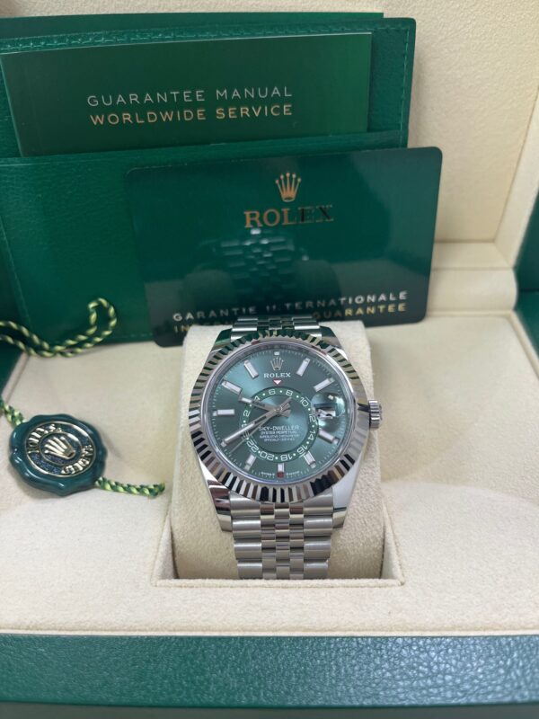Rolex Sky-Dweller Mint Green Index Dial - Jubilee Bracelet 336934 - Image 5