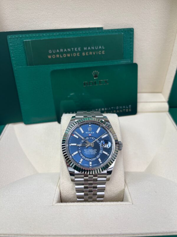 Rolex Sky-Dweller White Rolesor - Blue Index Dial - Jubilee Bracelet (Ref# 326934) - Image 5