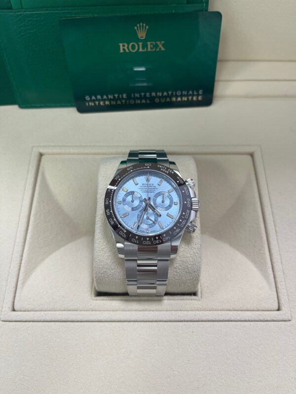 Rolex Daytona Platinum 40mm Ice Blue Diamond Baguette Dial (Ref # 116506) - Image 4