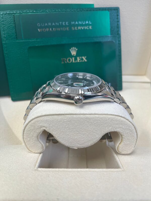 Rolex Day-Date 40 White Gold - Slate Dial - Fluted Bezel - President Bracelet (Ref: 228239) - Image 4