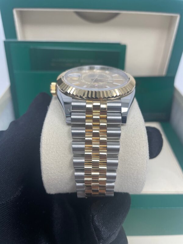 Rolex Sky-Dweller Two-Tone Stainless Steel - Yellow Gold Champagne Index Dial -Jubilee Bracelet (Ref# 326933) - Image 11