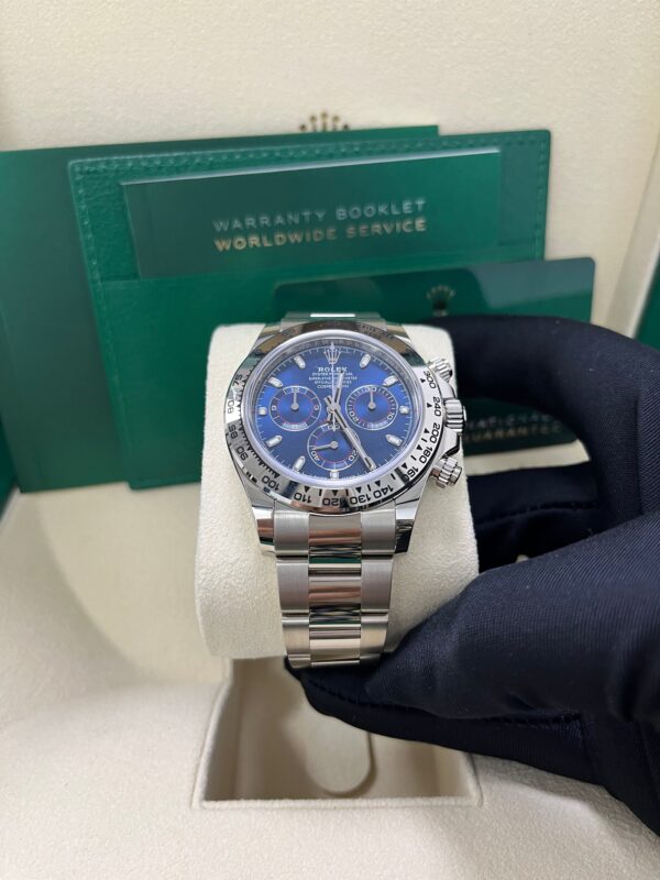 Rolex Daytona White Gold Cosmograph 40 Watch - Blue Index Dial (Ref# 116509) - Image 2