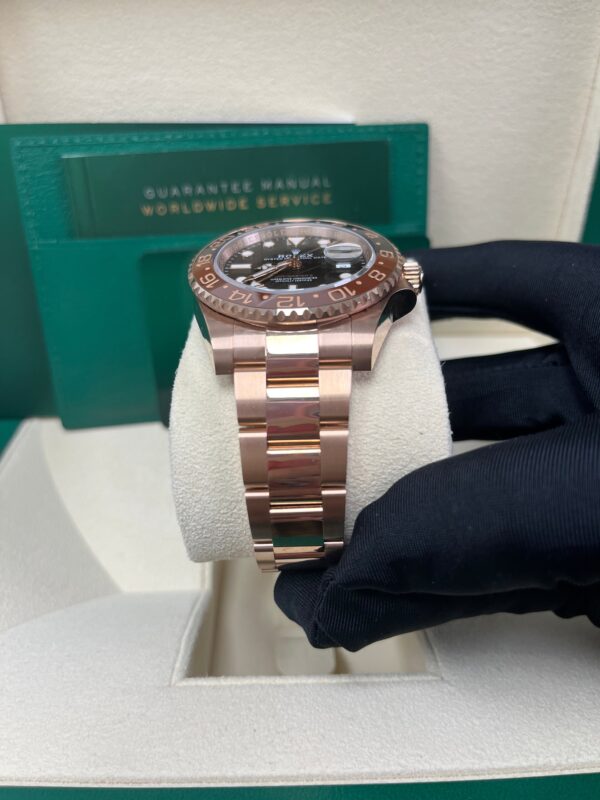 Rolex GMT-Master II 18K Everose Rose Gold - "The Rootbeer" - Black and Brown Bezel - Oyster Bracelet (Ref# 126715CHNR) - Image 9