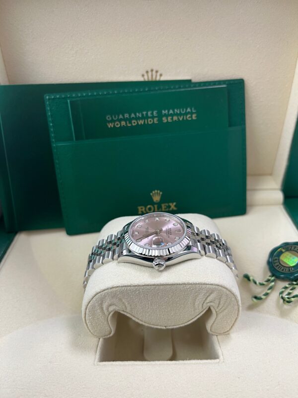 Rolex Datejust 31 Fluted Bezel Pink Diamond Dial Jubilee Bracelet 278274 - Image 6