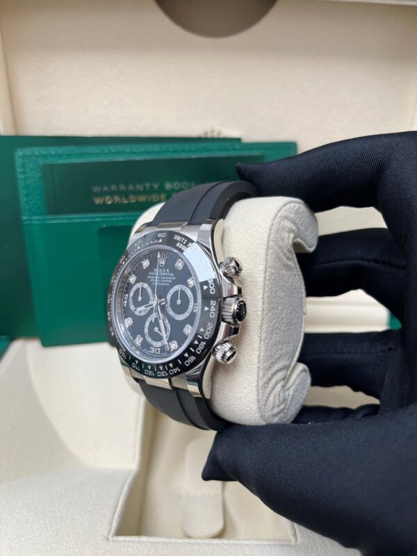 Rolex Daytona Cosmograph Daytona White Gold 40mm Oysterflex Band Black Diamond Dial - 116519LN - Image 6