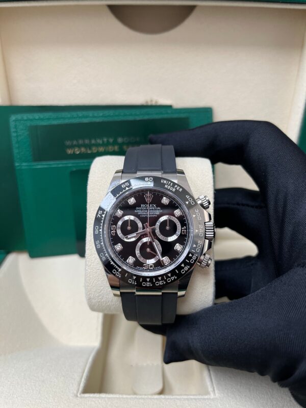 Rolex Daytona Cosmograph Daytona White Gold 40mm Oysterflex Band Black Diamond Dial - 116519LN - Image 5