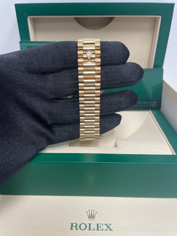 Rolex Day-Date 40 Yellow Gold - Black Diamond Dial - Diamond Bezel - President Bracelet (Ref# 228348RBR) - Image 4