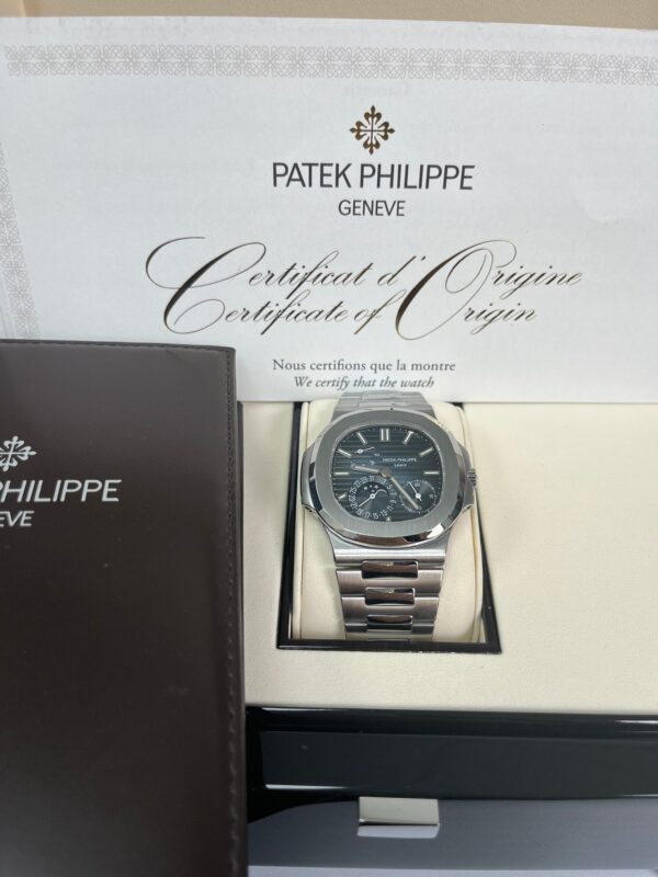 Patek Philippe Nautilus Moon Phase Stainless Steel/ Blue Date Dial (Ref#5712/1A-001) - Image 2
