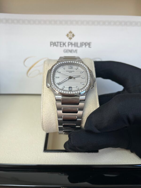 Patek Philippe Nautilus Diamond Bezel Silver Index Dial Reference #7118/1200A-010 - Image 8