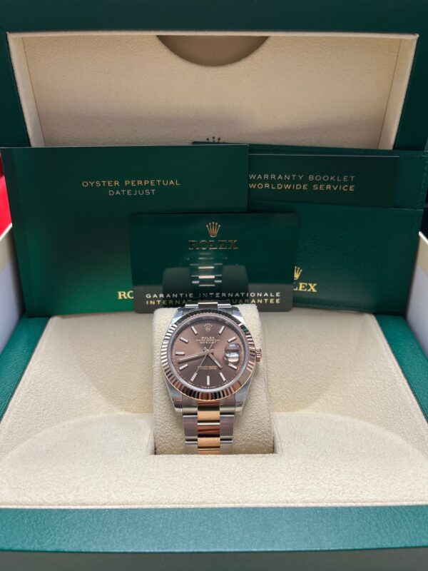 Rolex Datejust 41 Oyster Bracelet Chocolate Dial Fluted Bezel (Ref # 126331-0001) - Image 6