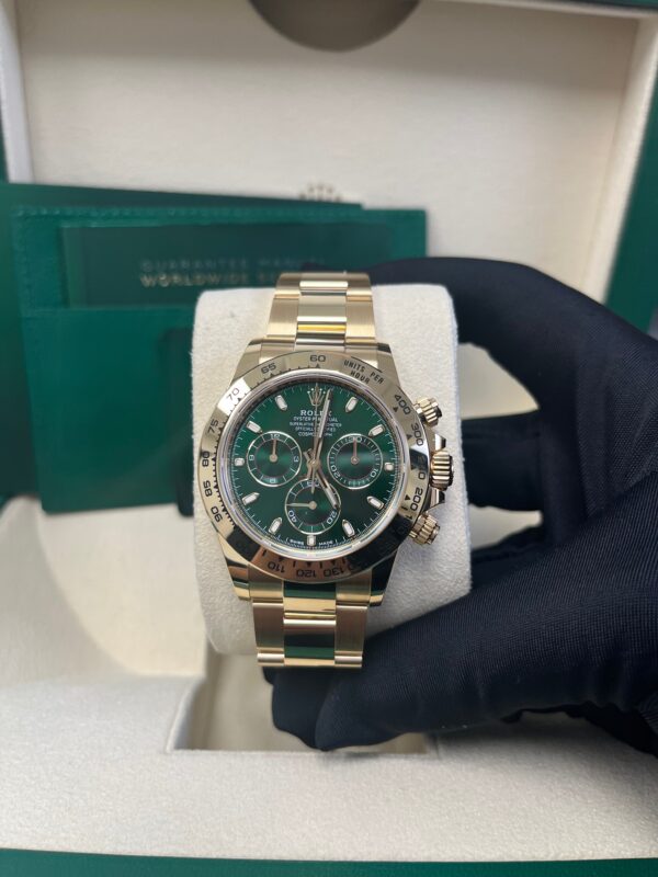 Rolex 'John Mayer' Daytona Cosmograph | Green Dial, Yellow Gold (Ref#116508) - Image 11
