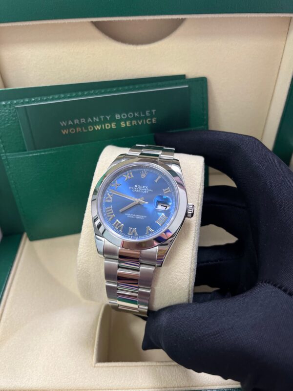 Rolex Datejust 41mm “Blue Roman Dial” Oyster Bracelet Reference # 126300 - Image 7
