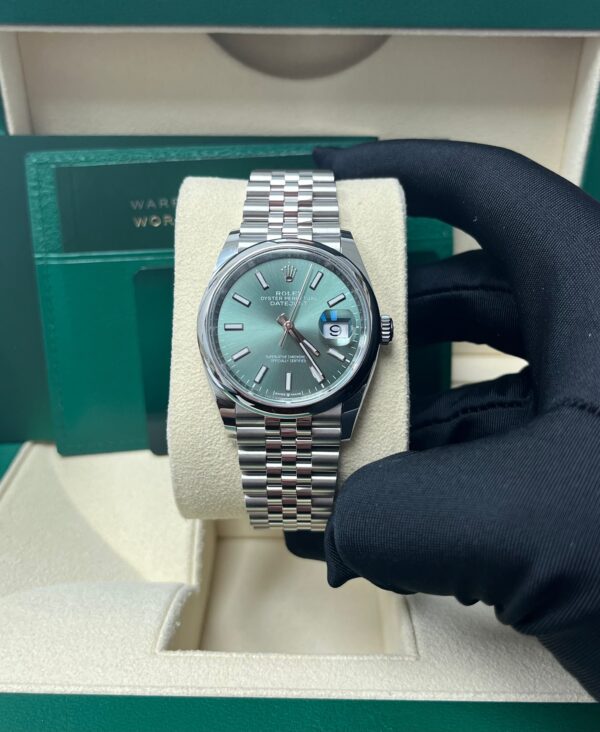 Rolex Datejust 36 Domed Bezel Mint Green Index Dial Jubilee Bracelet 126200 - Image 7