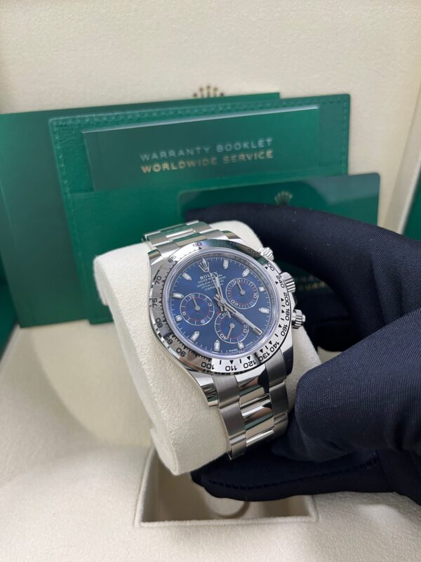 Rolex Daytona White Gold Cosmograph 40 Watch - Blue Index Dial (Ref# 116509) - Image 8