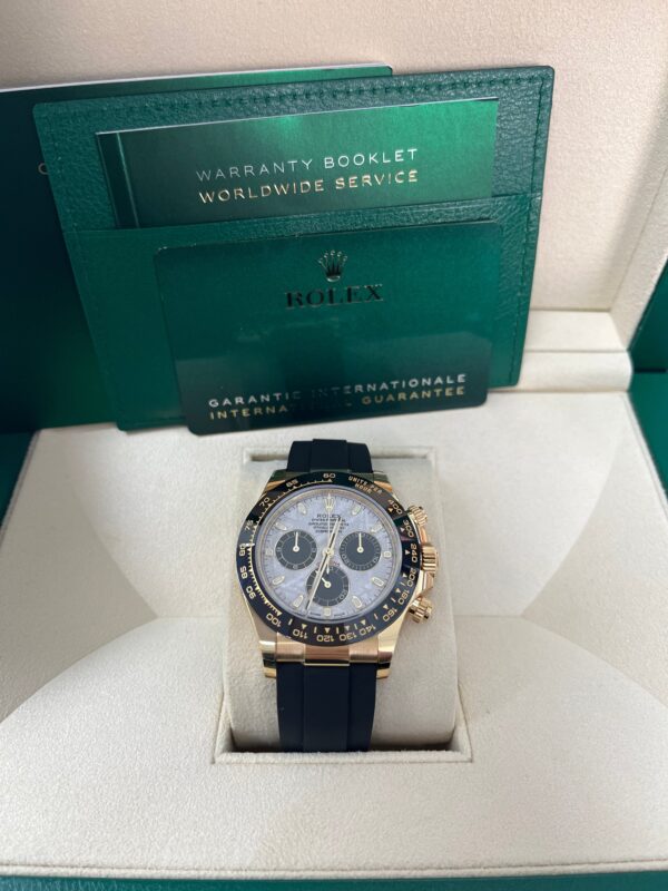 Rolex Daytona 40 Watch - Meteorite and Black Index Dial - Black Oysterflex Strap (Ref # 116518LN) - Image 3