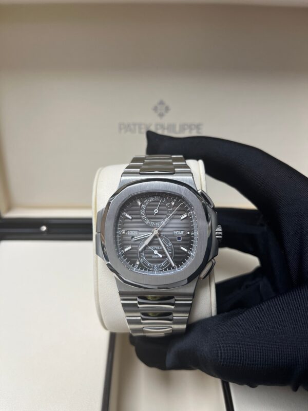 Patek Philippe Nautilus Travel Time Chronograph/ Stainless Steel/ Black Graduated Dial (Ref# 5990/1A-001) - Image 2