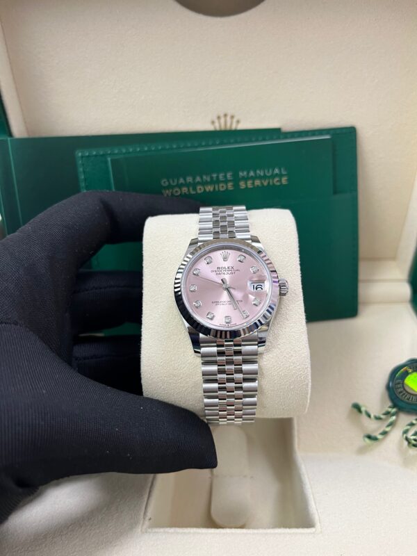 Rolex Datejust 31 Fluted Bezel Pink Diamond Dial Jubilee Bracelet 278274 - Image 2