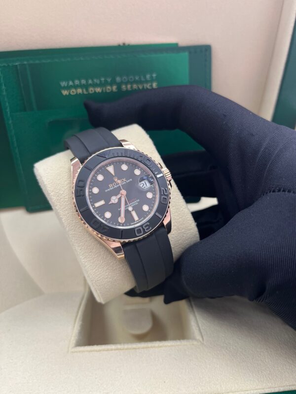 Rolex Yacht-Master 37mm Rose Gold - Black Dial - Oysterflex Strap (Ref# 268655) - Image 11