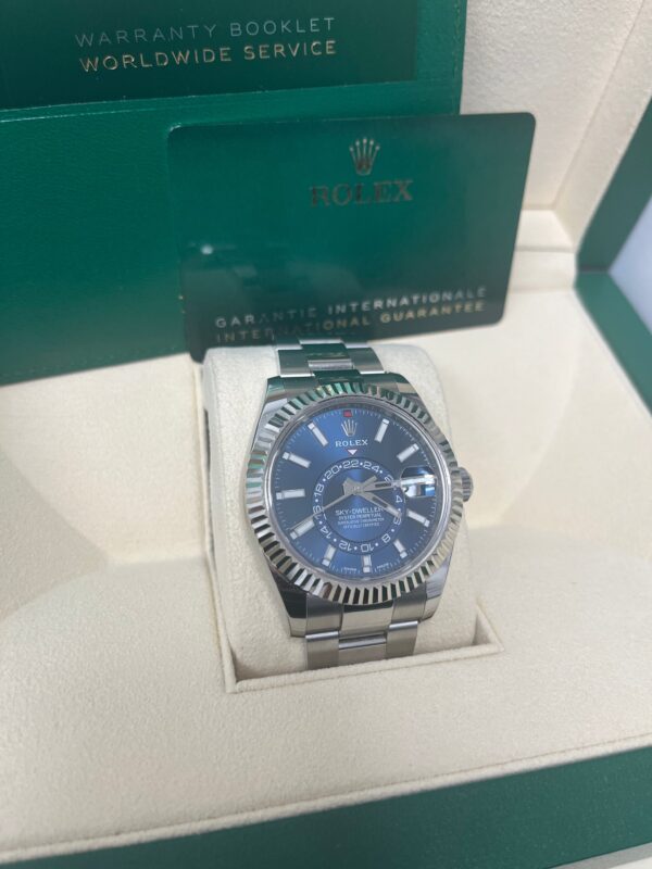 Rolex Sky-Dweller White Rolesor - Blue Index Dial - Oyster Bracelet (Ref# 326934) - Image 6