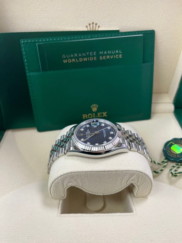 Rolex Datejust 36 Fluted Bezel Bright Blue Fluted Motif Diamond Dial Jubilee Bracelet 126234 - Image 3