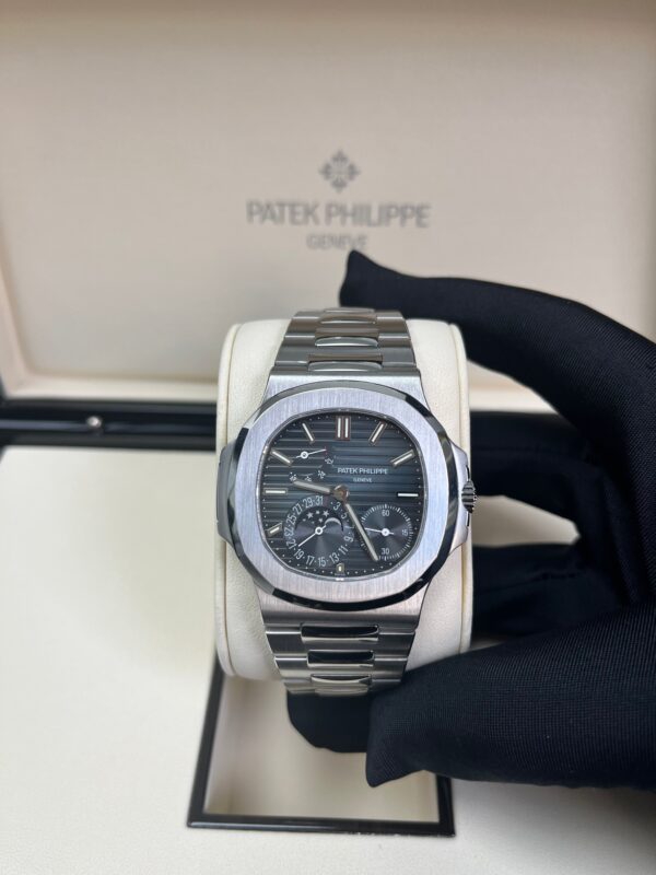 Patek Philippe Nautilus Moon Phase Stainless Steel/ Blue Date Dial (Ref#5712/1A-001) - Image 8