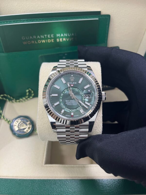 Rolex Sky-Dweller Mint Green Index Dial - Jubilee Bracelet 336934 - Image 10