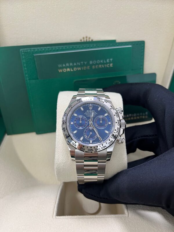Rolex Daytona White Gold Cosmograph 40 Watch - Blue Index Dial (Ref# 116509) - Image 10