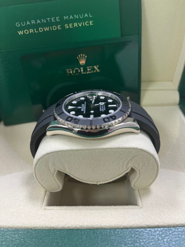 Rolex White Gold Yacht-Master 42 Watch - Black Dial - Oysterflex Strap (Ref # 226659) - Image 8