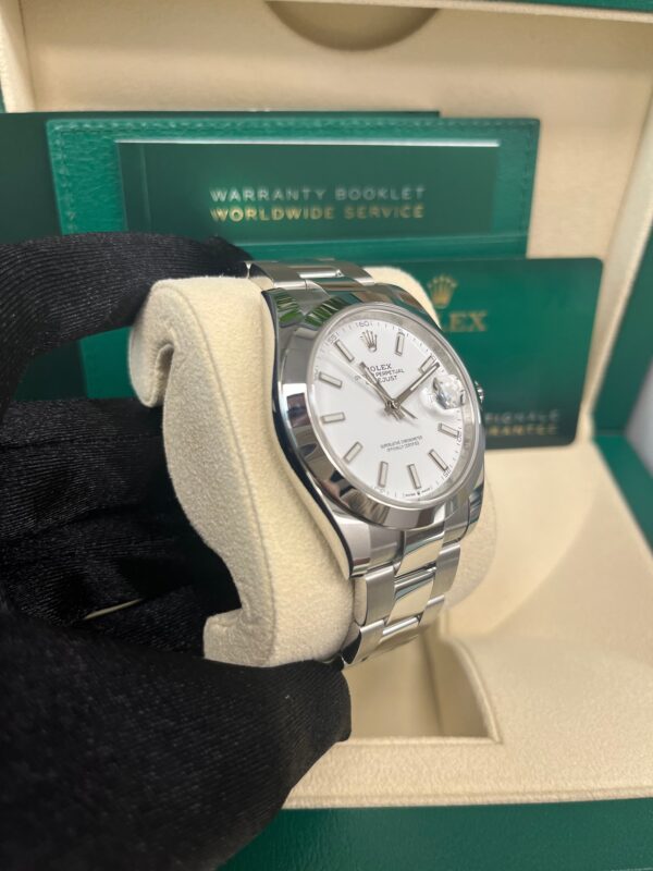 Rolex Datejust 41mm Oyster Bracelet Steel White Index Dial Reference # 126300 - Image 10