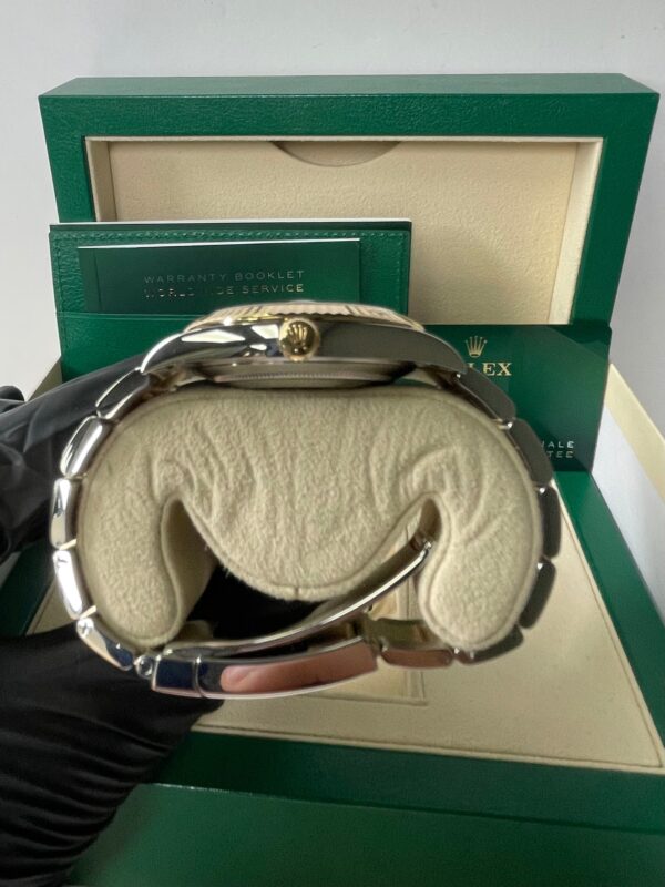 Rolex Datejust 41 Yellow Gold & Steel Fluted Bezel White Mother Of Pearl Diamond Dial Oyster (Ref # 126333) - Image 7