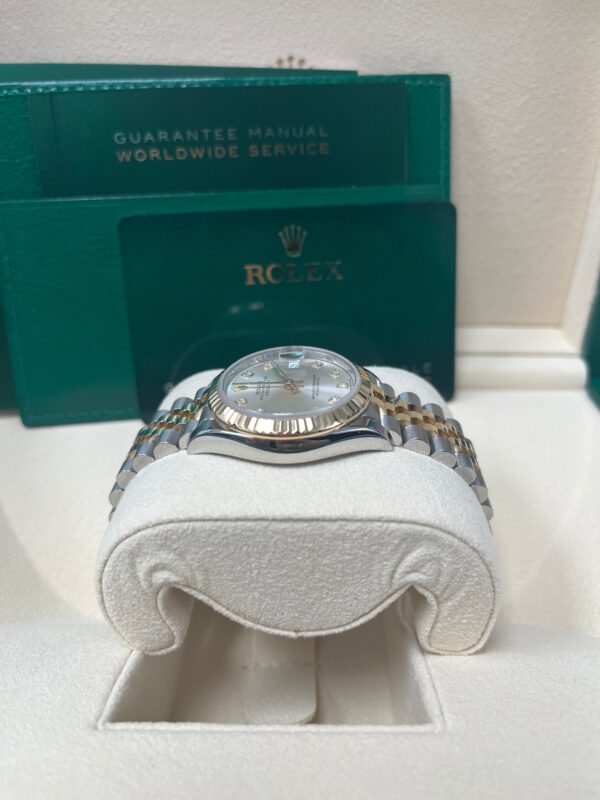 Rolex Datejust 31 Steel and Yellow Gold Datejust 31mm - Fluted Bezel - Silver Diamond Dial - Jubilee 278273 - Image 9