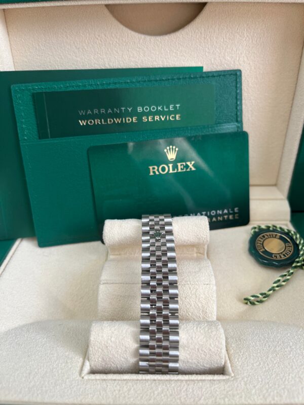 Rolex Datejust 31 Steel and White Gold Datejust 31 Fluted Bezel Mint Green Index Dial Jubilee Bracelet 278274 - Image 3