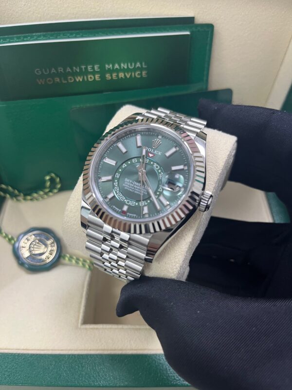 Rolex Sky-Dweller Mint Green Index Dial - Jubilee Bracelet 336934 - Image 3