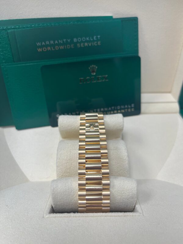 Rolex Day-Date 40 Yellow Gold White Roman Dial Fluted Bezel (Ref# 228238) - Image 8