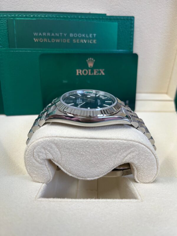 Rolex Datejust 41 White Gold and Steel Blue Index Jubilee Fluted Bezel (Ref#126334) - Image 6