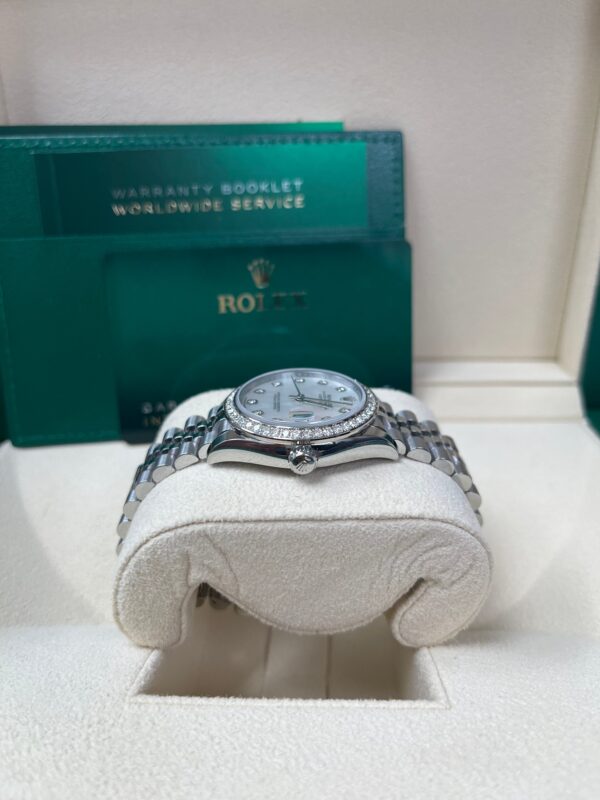 Rolex Datejust 31 Diamond Bezel - White Mother-Of-Pearl Diamond Dial - Jubilee 278384rbr - Image 4