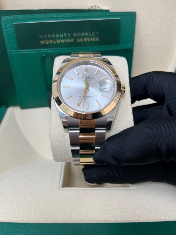 Rolex Datejust 41 Two-Tone Yellow Gold & Oystersteel - Silver Dial - Index Dial (Ref# 126303) - Image 11