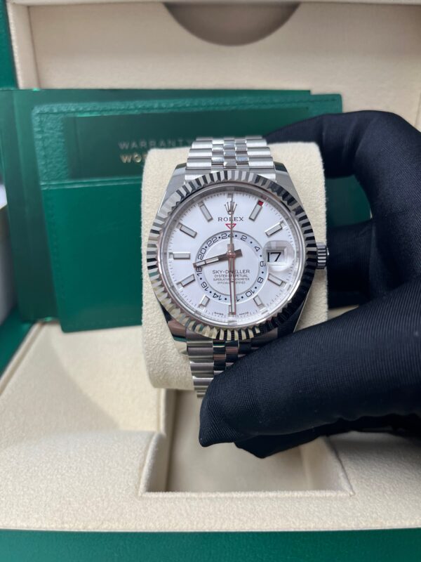 Rolex Sky-Dweller White Rolesor Sky-Dweller Watch - White Index Dial - Jubilee Bracelet 326934 - Image 9