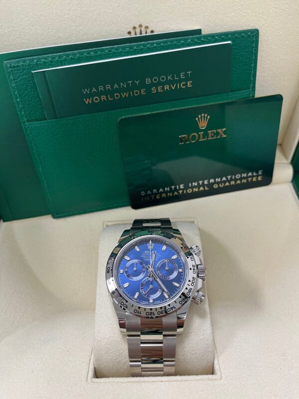 Rolex Daytona White Gold Cosmograph 40 Watch - Blue Index Dial (Ref# 116509) - Image 4