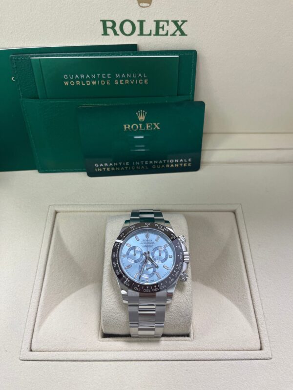 Rolex Daytona Platinum 40mm Ice Blue Diamond Baguette Dial (Ref # 116506) - Image 5