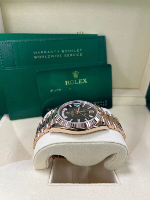 Rolex Day-Date 40 Fluted Bezel - Eisenkiesel Diamond Dial - President Bracelet 228235 - Image 4
